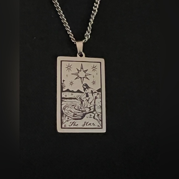 Jewelry - The Star Tarot Card. Silver Pendant.